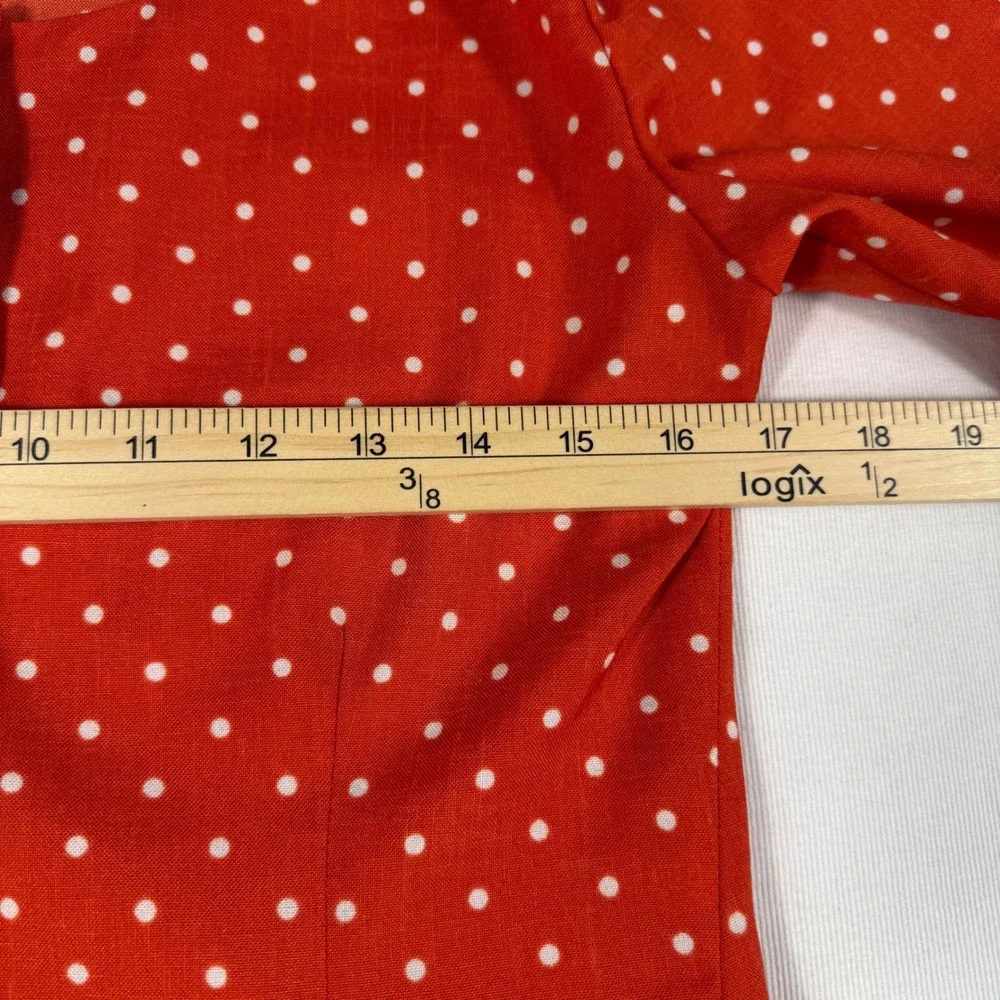 Weinberg Paris Skirt Suit Vintage Red White‎ Polka Dot Short Sleeve Blazer Set